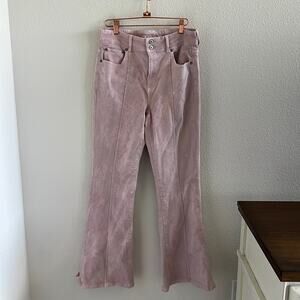 American Eagle Stretch Super Hi-Rise Flare Pink  10